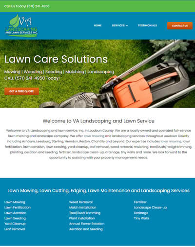 Ashburn Web Design Lawn Company